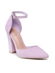 DeeZee Półbuty KL-091201-06 Różowy. Czerwone czółenka DeeZee, bez wzorów, z materiału, bez obcasa, na obcasie, bez zapięcia. Za 139.99 zł.