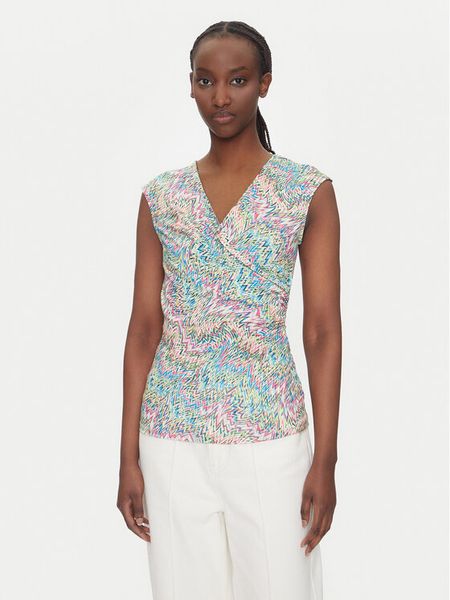 Morgan Bluzka 251-DPOPPA Kolorowy Slim Fit. Bluzki Morgan, xs, bez wzorów, z syntetyku, bez kołnierzyka, bez ramiączek. Za 119.99 zł.