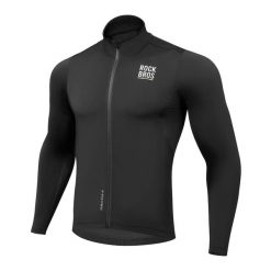 Bluza rowerowa wiatroszczelna ocieplana. Zielone bluzy ROCKBROS, na jesień, l, bez wzorów, z materiału, bez kaptura. Za 349.99 zł.