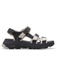 Clarks Sandały "ATL Trek Sun" w kolorze czarno-beżowym rozmiar: 37,5. Brązowe sandały Clarks, bez wzorów, klasyczne, z otwartym noskiem, bez obcasa, bez zapięcia. Za 154.07 zł.