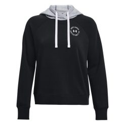 Damska Bluza Z Kapturem Rival Fleece Hoodie. Czarne bluzy Under Armour, bez wzorów, z kapturem. Za 284.99 zł.