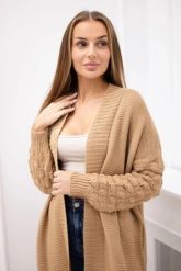 Sweter z bąbelkami na rękawie camelowy. Swetry KESI, l, bez wzorów, z wełny, bez ramiączek. Za 198.65 zł.