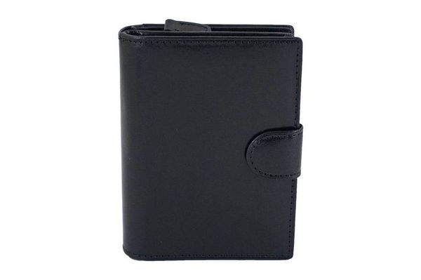 Portfel skórzany BARBERINI'S czarny 8075-1. Czarne portfele Barberini's, bez wzorów, ze skóry. Za 154.99 zł.