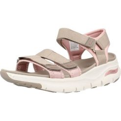 Sandały Kobieta Skechers Arch Fit Fresh brązowy. Brązowe sandały Skechers, bez wzorów, bez obcasa, bez zapięcia. Za 311.99 zł.