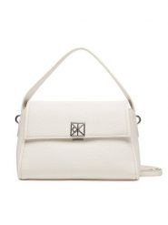 Calvin Klein Torebka Emblem Hw Pebble Shoulder Bag 25 LV04F3425G Biały. Białe torebki klasyczne Calvin Klein, bez wzorów, ze skóry, bez dodatków. Za 569.99 zł.