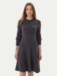 Lacoste Sukienka dzianinowa EF4161 Szary Regular Fit. Szare sukienki Lacoste, bez wzorów, z dzianiny, bez kołnierzyka, bez ramiączek. Za 999.99 zł.