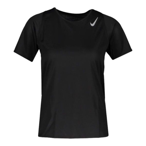 Nike DRI FIT RAC T SHIRT W Noir. Czarne t-shirty Nike, bez wzorów, bez kołnierzyka, bez ramiączek. Za 203.99 zł.
