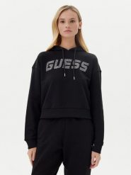 Guess Bluza V5GQ09 KCRP0 Czarny Relaxed Fit. Czarne bluzy Guess, m, z aplikacjami, z bawełny, bez kaptura. Za 399.99 zł.
