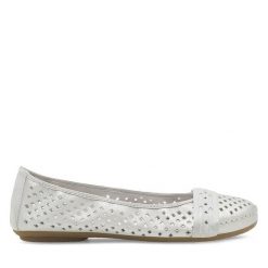 Baleriny Rieker. Szare baleriny Rieker, bez wzorów, bez obcasa. Za 269.99 zł.