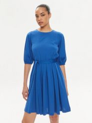 Weekend Max Mara Sukienka koktajlowa Jumbo 2415621072650 Niebieski Regular Fit. Niebieskie sukienki Weekend Max Mara, s, bez wzorów, z bawełny, wizytowe, bez kołnierzyka, bez ramiączek. Za 449.99 zł.