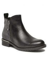 Lasocki Botki WI16-CORA4-03 Czarny. Czarne botki Lasocki, bez wzorów, ze skóry, bez obcasa, na płaskiej podeszwie, bez zapięcia. Za 249.99 zł.