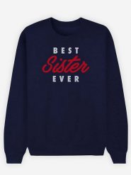 WOOOP Bluza "Best Sister" w kolorze granatowym rozmiar: L. Niebieskie bluzy Wooop, l, bez wzorów, z bawełny, bez kaptura. Za 108.99 zł.