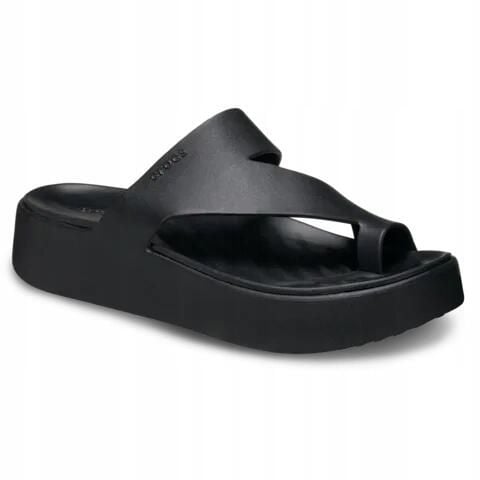 Klapki Dla Dorosłych Crocs Getaway Platform Toe Loop. Zielone klapki Crocs, bez wzorów, z materiału, bez obcasa. Za 159.99 zł.