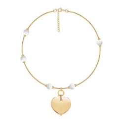 Bransoletka Pearls z sercem 1,5 cm, pozłacana. Bransoletki Lilou, pozłacane. Za 287.00 zł.