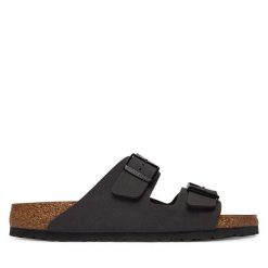 Klapki Birkenstock. Szare klapki Birkenstock, bez wzorów, bez obcasa. Za 399.99 zł.