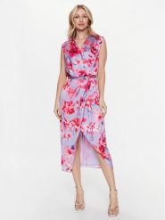 Pinko Sukienka codzienna 100942 A0M8 Fioletowy Regular Fit. Fioletowe sukienki Pinko, na co dzień, m, bez wzorów, z syntetyku, bez kołnierzyka, bez ramiączek, proste. Za 637.99 zł.