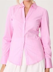 Koszula slim fit w paski - różowy. Czerwone koszule Sinsay, l, bez wzorów, bez kołnierzyka, bez ramiączek. W wyprzedaży za 17.99 zł.