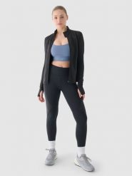 4F Legginsy treningowe z wysokim stanem damskie - szare XS. Szare legginsy 4f, s, bez wzorów, z dzianiny, z podwyższonym stanem, na fitness i siłownię. W wyprzedaży za 99.99 zł.