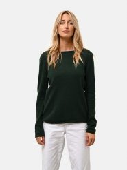 Just Cashmere Kaszmirowy sweter "Grace" w kolorze ciemnozielonym rozmiar: L. Zielone swetry Just Cashmere, l, bez wzorów, z kaszmiru, bez ramiączek. Za 248.27 zł.