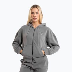 Bluza damska Pitbull Manzanita Heart Hooded Zip Sweatshirt. Szare bluzy PITBULL, l, bez wzorów, z bawełny. Za 199.99 zł.