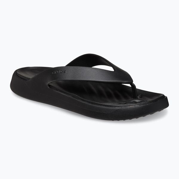 Japonki damskie Crocs Getaway Flip. Czarne klapki Crocs, bez wzorów, bez obcasa. Za 149.99 zł.