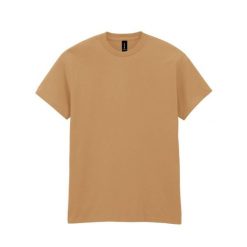 Ciężka Bawełniana Koszulka Unisex Dla Dorosłych. Żółte bluzki GILDAN, xl, bez wzorów, z bawełny, sportowe, bez kołnierzyka, bez ramiączek. Za 52.99 zł.