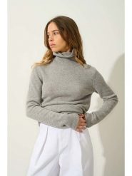 AUTHENTIC CASHMERE Kaszmirowy golf "Linda" w kolorze jasnoszarym rozmiar: M. Szare golfy AUTHENTIC CASHMERE, m, bez wzorów, z kaszmiru, bez ramiączek. Za 393.45 zł.