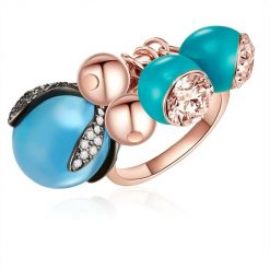 Lulu & Jane Stop metali Zdobienie kryształkami Swarovski® Pierścionki 1 ct Damski. Białe pierścionki Lulu & Jane, złote. Za 348.49 zł.
