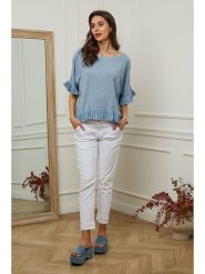 Plume Bluzka "Dress" w kolorze błękitnym rozmiar: L. Niebieskie bluzki Plume, l, bez wzorów, bez kołnierzyka, bez ramiączek. Za 190.18 zł.
