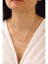 Miu Silver Pozłacany naszyjnik z kamieniami szlachetnymi - dł. 42 cm rozmiar: onesize. Szare naszyjniki Miu Silver, pozłacane. Za 130.99 zł.