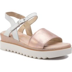 Sandały JANA - 8-28701-32 White/Rose 151. Białe sandały JANA, bez wzorów, z materiału, bez obcasa, na obcasie, bez zapięcia. W wyprzedaży za 199.00 zł.