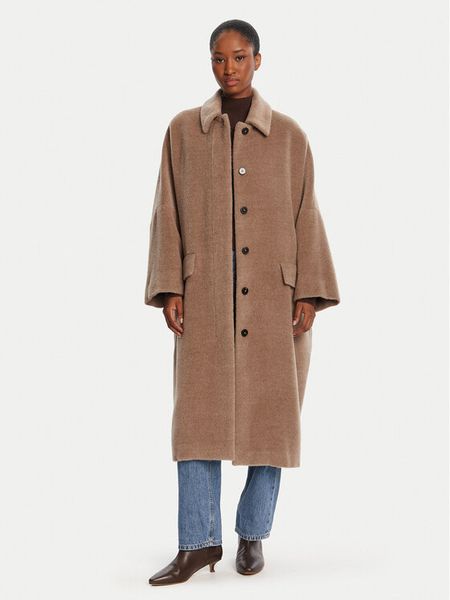 Marella Płaszcz wełniany Icam 2523016122 Beżowy Regular Fit. Brązowe płaszcze Marella, na zimę, bez wzorów, z wełny, bez kaptura. Za 4,309.00 zł.