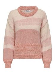 ONLY Sweter w kolorze szaroróżowym rozmiar: XL. Różowe swetry Only, xl, bez wzorów, ze splotem, bez ramiączek. Za 99.45 zł.