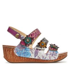 Sandały Laura Vita. Sandały Laura Vita, bez wzorów, bez obcasa, na koturnie, bez zapięcia. Za 319.99 zł.