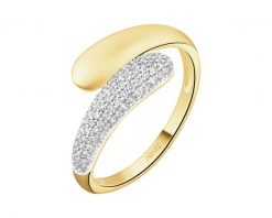 Pierścionek z żółtego złota z brylantami - 0,19 ct - próba 585. Żółte pierścionki Apart, z brylantem, złote. Za 3,990.00 zł.