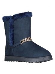 Geographical Norway Botki zimowe "Oseille" w kolorze granatowym rozmiar: 38. Niebieskie botki Geographical Norway, na zimę, bez wzorów, z futra, bez obcasa, bez zapięcia. Za 78.99 zł.