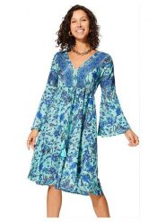 Aller Simplement Sukienka w kolorze turkusowo-niebieskim rozmiar: 38/40. Niebieskie sukienki Aller Simplement, bez wzorów, bez kołnierzyka, bez ramiączek, midi. Za 56.99 zł.