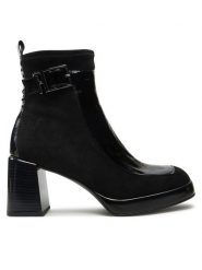 Hispanitas Botki Velour Str-I24 HI243664 Czarny. Czarne botki Hispanitas, bez wzorów, ze skóry, bez obcasa, na słupku, bez zapięcia. Za 839.99 zł.