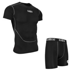 Komplet termoaktywny Keeza z krótkim rękawem. Czarne bielizna sportowa KEEZA, xl, bez wzorów. Za 100.00 zł.