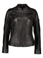 HIS Skórzana kurtka w kolorze czarnym rozmiar: 36. Czarne kurtki HIS, bez wzorów, ze skóry, bez kaptura. Za 387.24 zł.