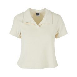 Koszulka Polo Damska Tkanina Ręcznikowa. Brązowe koszulki polo Urban Classics, bez wzorów, z tkaniny, bez ramiączek. Za 131.99 zł.