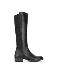 Rieker Kozaki Z9591-00 Czarny. Czarne kozaki Rieker, ze skóry, bez obcasa, na słupku, bez zapięcia. Za 423.99 zł.