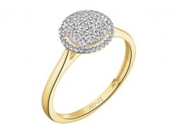 Pierścionek z żółtego złota z diamentami - 0,15 ct - próba 585. Żółte pierścionki Apart, z diamentem, złote. Za 2,990.00 zł.