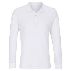 Koszulka Polo Z Długim Rękawem Dla Dorosłych Unisex Planet. Białe bluzki SOL'S, s, bez wzorów, casualowe, bez kołnierzyka, bez ramiączek. Za 118.99 zł.