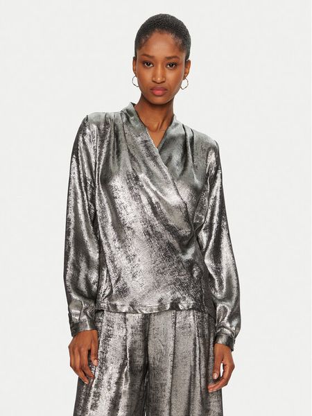 Rinascimento Bluzka CFC0121735003 Srebrny Regular Fit. Szare bluzki Rinascimento, xs, bez wzorów, z syntetyku, bez kołnierzyka, bez ramiączek. Za 219.99 zł.