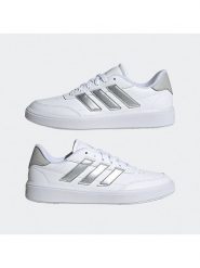 Adidas Sneakersy "Courtblock" w kolorze srebrno-białym rozmiar: 39 1/3. Białe trampki Adidas, bez wzorów, bez zapięcia. Za 191.42 zł.