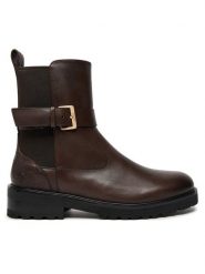 JOOP! Botki 4140007699 Brązowy. Brązowe botki Joop!, bez wzorów, ze skóry, bez obcasa, na płaskiej podeszwie, bez zapięcia. Za 839.99 zł.
