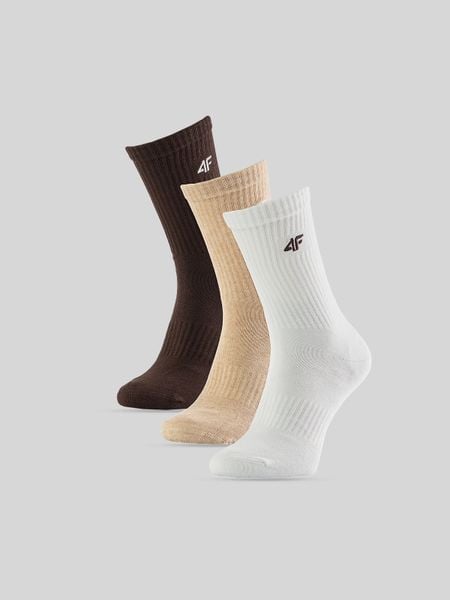 4F Skarpetki długie (3-pack) damskie - multikolor 39-42. Skarpety 4f, bez wzorów, z bawełny. Za 59.99 zł.