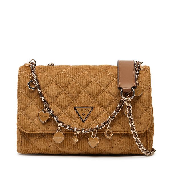 Torebka Guess. Brązowe torebki klasyczne Guess, z aplikacjami, bez dodatków. Za 399.99 zł.