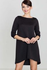 Czarna Asymetryczna Sukienka Pikowana. Czarne sukienki Katrus, l, bez wzorów, z elastanu, z asymetrycznym kołnierzem, bez ramiączek, asymetryczne. Za 249.00 zł.